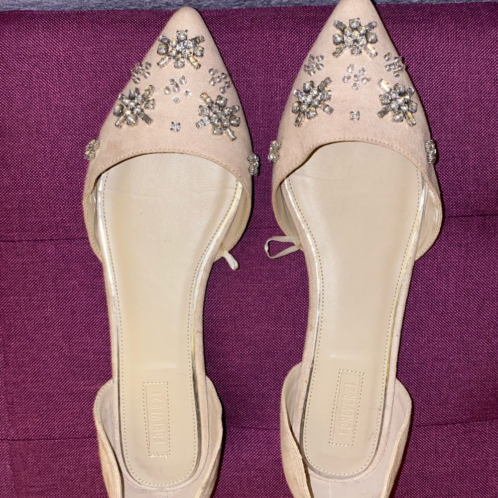 Tan w/ Crystal flats